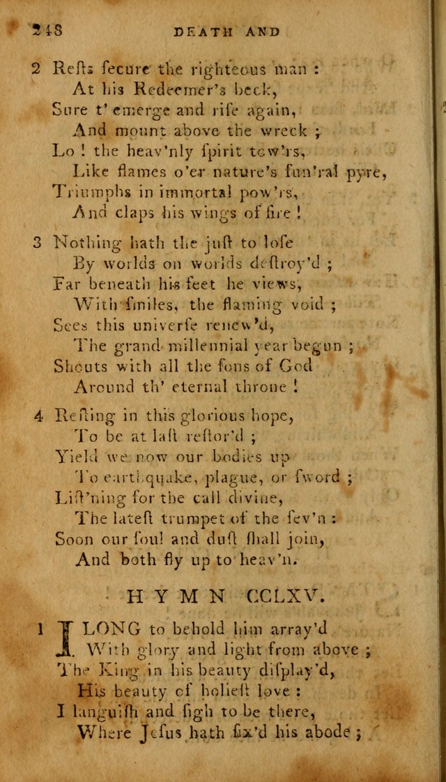 The Methodist Pocket Hymn-book, revised and improved: designed as a constant companion for the pious, of all denominations (30th ed.) page 248