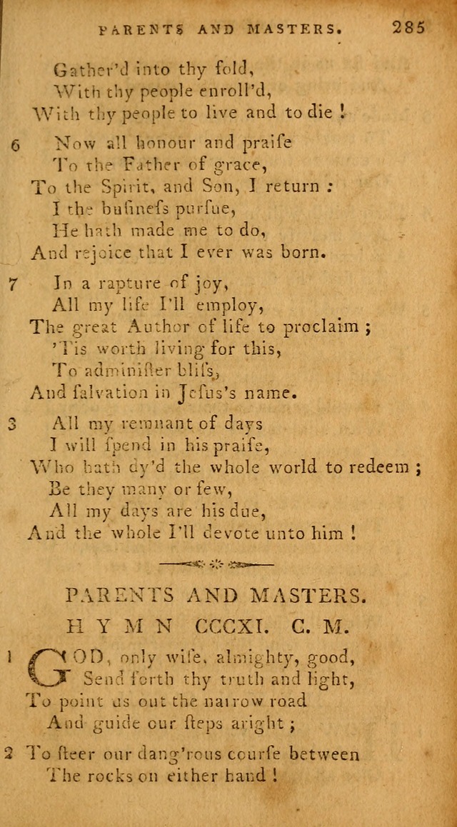 The Methodist Pocket Hymn-book, revised and improved: designed as a constant companion for the pious, of all denominations (30th ed.) page 285