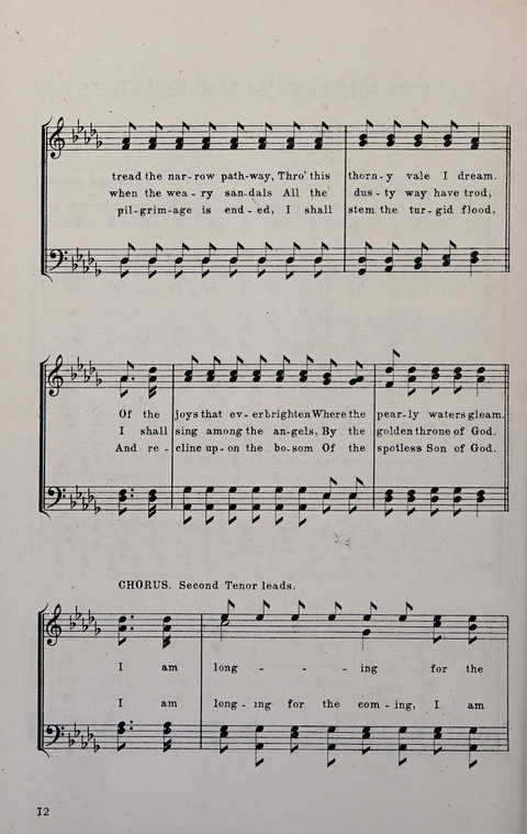 Manly Praise: A Collection of Solos, Quartets, and Choruses, for the Evangelistic Meetings, etc. page 12