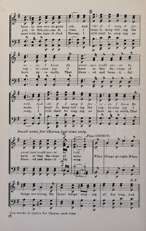 Manly Praise: A Collection of Solos, Quartets, and Choruses, for the Evangelistic Meetings, etc. page 18