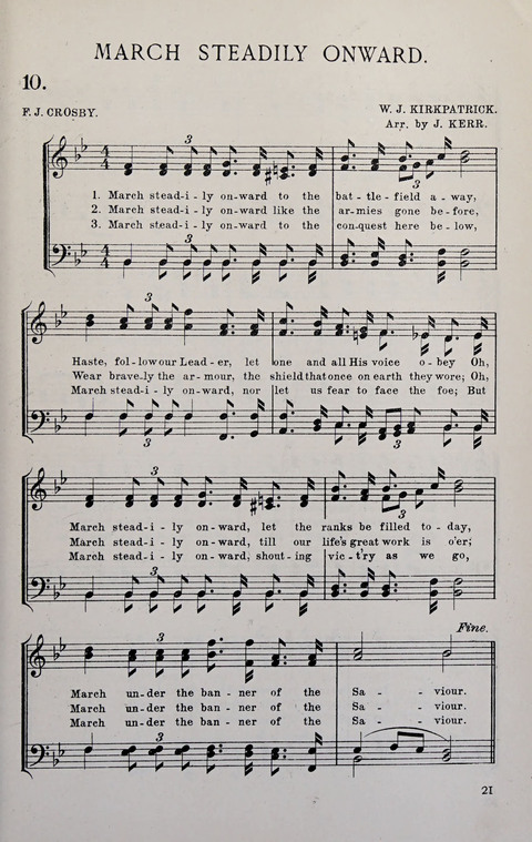 Manly Praise: A Collection of Solos, Quartets, and Choruses, for the Evangelistic Meetings, etc. page 21