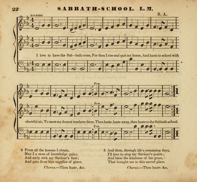 The Musical Repository.: being a collection of popular music, principally original, and adapted to the use of Sabbath-schools, and other juvenile institutions (6th ed.) page 22