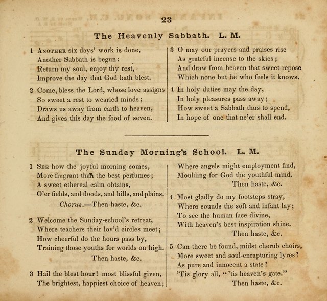 The Musical Repository.: being a collection of popular music, principally original, and adapted to the use of Sabbath-schools, and other juvenile institutions (6th ed.) page 23