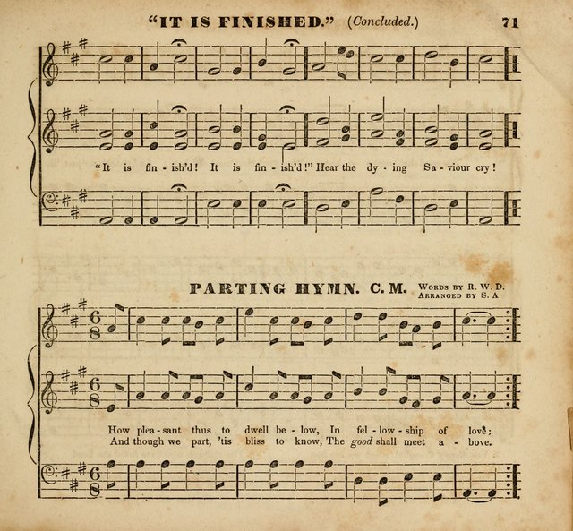 The Musical Repository.: being a collection of popular music, principally original, and adapted to the use of Sabbath-schools, and other juvenile institutions (6th ed.) page 71