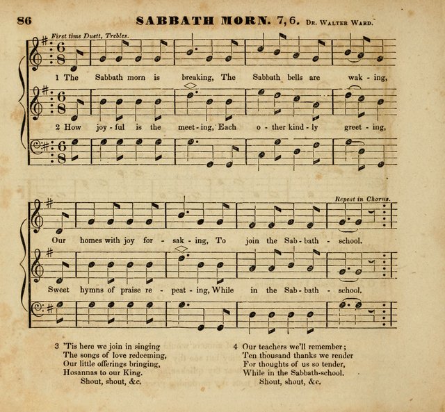 The Musical Repository.: being a collection of popular music, principally original, and adapted to the use of Sabbath-schools, and other juvenile institutions (6th ed.) page 86