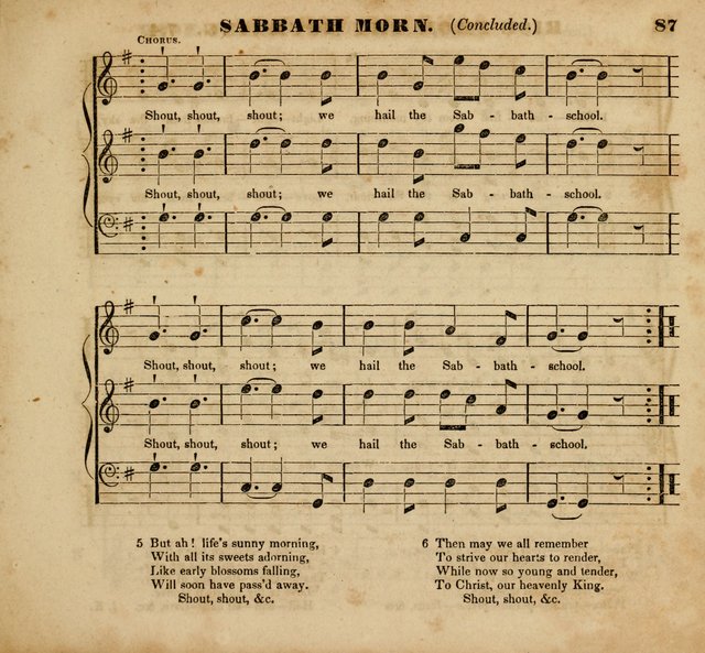 The Musical Repository.: being a collection of popular music, principally original, and adapted to the use of Sabbath-schools, and other juvenile institutions (6th ed.) page 87