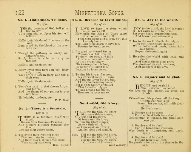 Minnetonka Songs: for Sabbath Schools, compiled especially for the Minnetonka Sabbath-School Assembly page 122