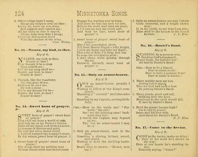 Minnetonka Songs: for Sabbath Schools, compiled especially for the Minnetonka Sabbath-School Assembly page 124