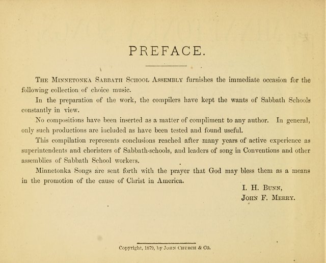 Minnetonka Songs: for Sabbath Schools, compiled especially for the Minnetonka Sabbath-School Assembly page 2
