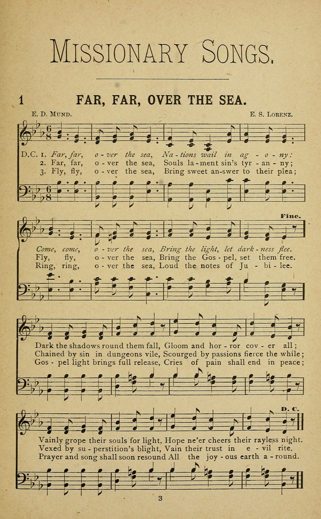 Missionary Songs: for the use of missionary societies, missionary and gleaners