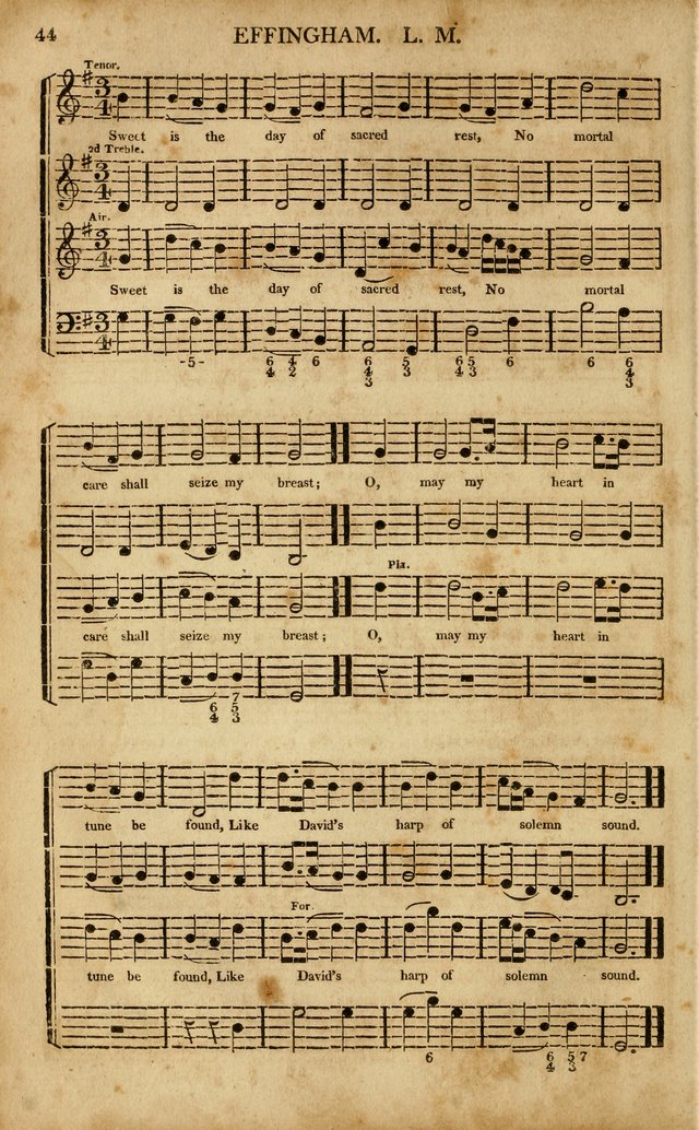 Musica Sacra: or, Springfield and Utica Collections United: consisting of Psalm and hymn tunes, anthems, and chants (2nd revised ed.) page 44