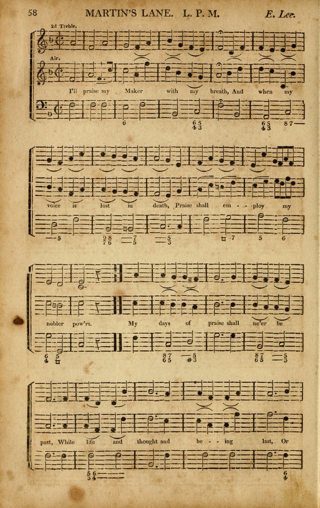 Musica Sacra: or, Springfield and Utica Collections United: consisting of Psalm and hymn tunes, anthems, and chants (2nd revised ed.) page 58