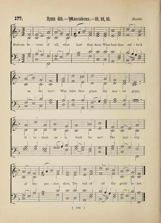 Methodist Tune Book: a collection of tunes adapted to the Methodist Hymn book page 104