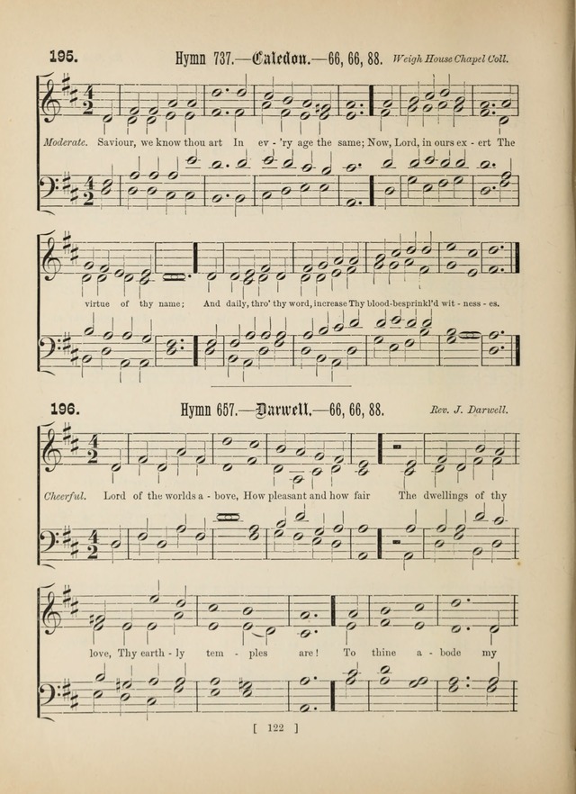 Methodist Tune Book: a collection of tunes adapted to the Methodist Hymn book page 122