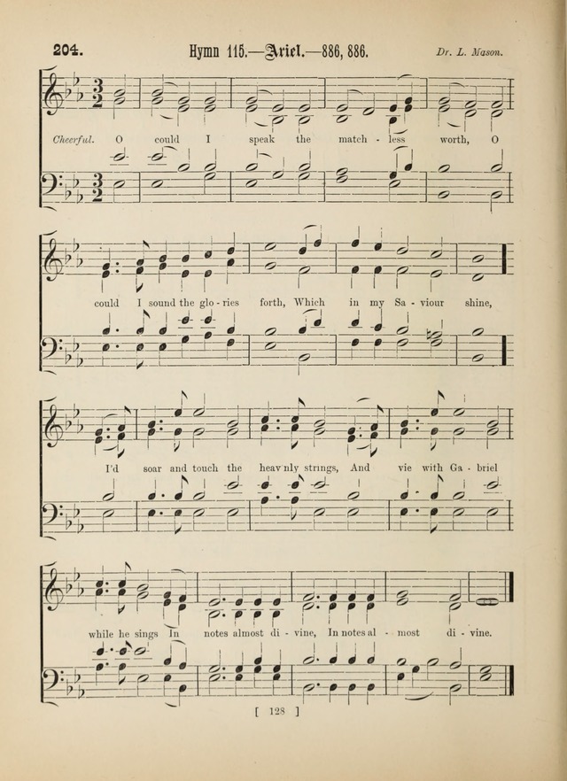 Methodist Tune Book: a collection of tunes adapted to the Methodist Hymn book page 128