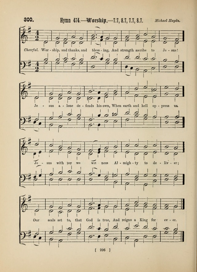 Methodist Tune Book: a collection of tunes adapted to the Methodist Hymn book page 206