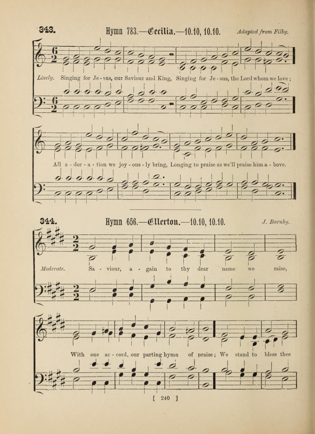 Methodist Tune Book: a collection of tunes adapted to the Methodist Hymn book page 240