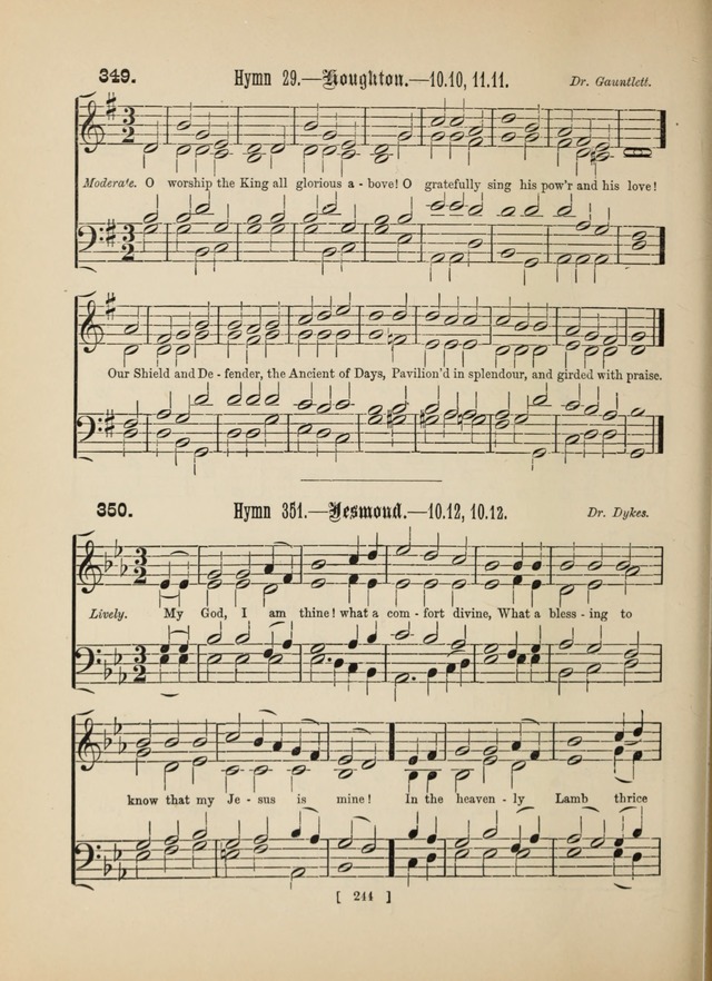 Methodist Tune Book: a collection of tunes adapted to the Methodist Hymn book page 244