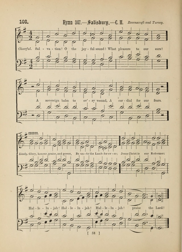 Methodist Tune Book: a collection of tunes adapted to the Methodist Hymn book page 58