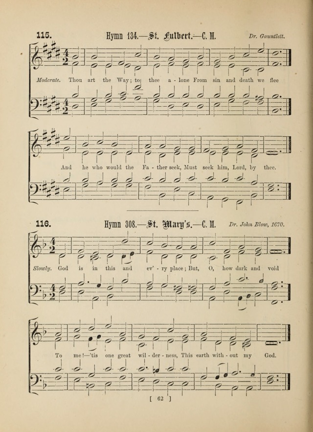 Methodist Tune Book: a collection of tunes adapted to the Methodist Hymn book page 62