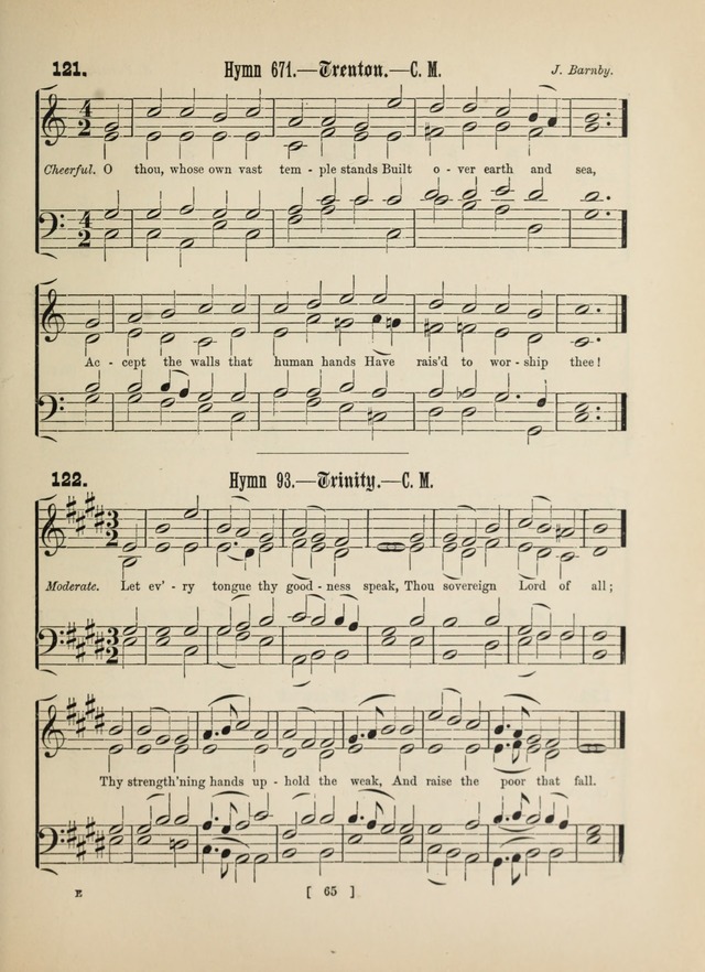 Methodist Tune Book: a collection of tunes adapted to the Methodist Hymn book page 65