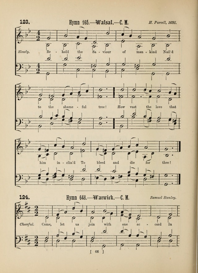 Methodist Tune Book: a collection of tunes adapted to the Methodist Hymn book page 66