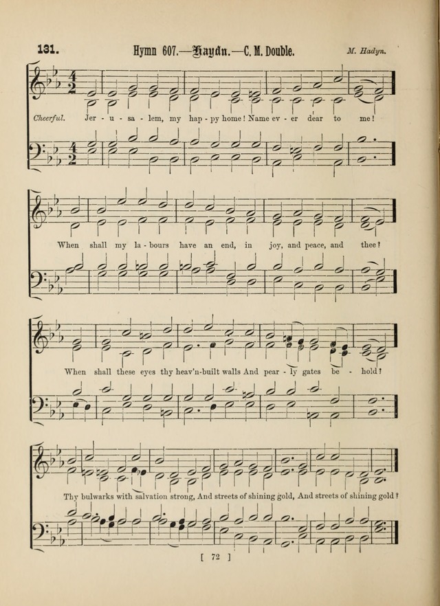 Methodist Tune Book: a collection of tunes adapted to the Methodist Hymn book page 72