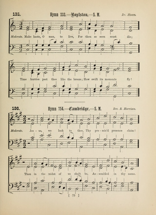 Methodist Tune Book: a collection of tunes adapted to the Methodist Hymn book page 75