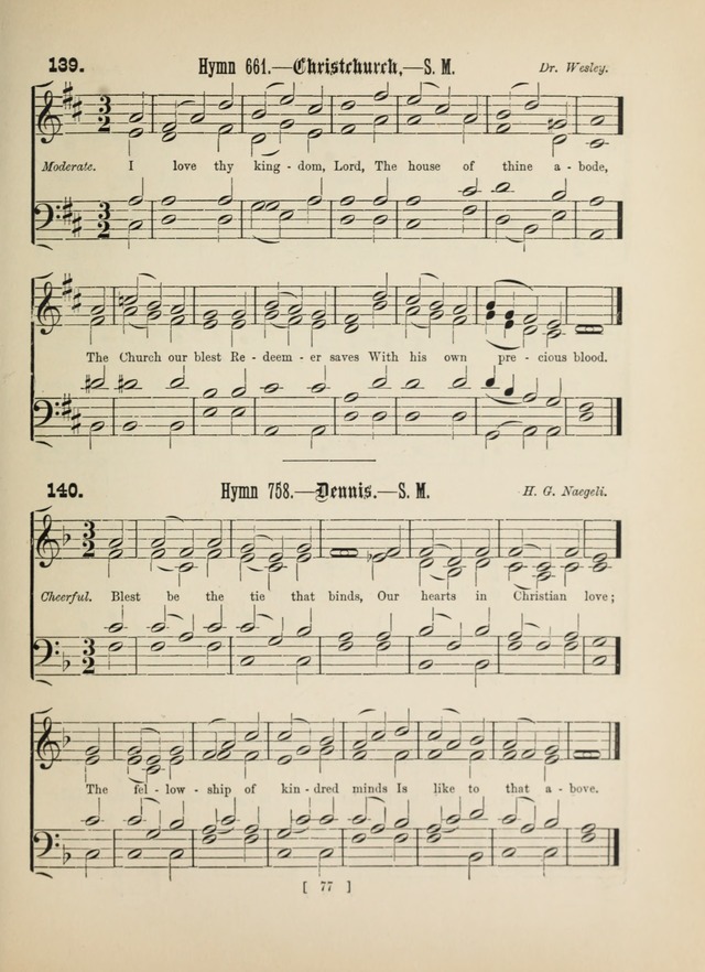 Methodist Tune Book: a collection of tunes adapted to the Methodist Hymn book page 77