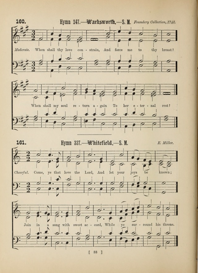 Methodist Tune Book: a collection of tunes adapted to the Methodist Hymn book page 88