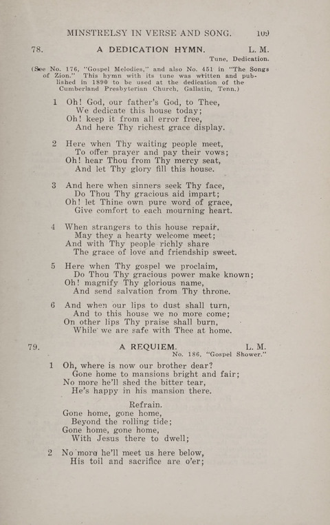 Minstrelsy In Verse and Song: Being a collection of Original Psalms, Hymns and Poems for the Home, covering a period of more than fifty years in their production page 109