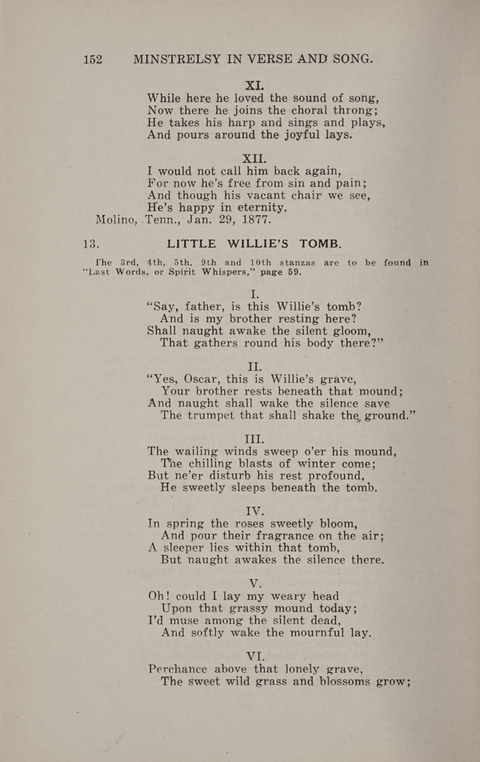 Minstrelsy In Verse and Song: Being a collection of Original Psalms, Hymns and Poems for the Home, covering a period of more than fifty years in their production page 152