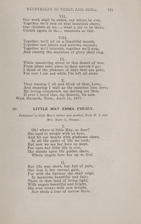 Minstrelsy In Verse and Song: Being a collection of Original Psalms, Hymns and Poems for the Home, covering a period of more than fifty years in their production page 161