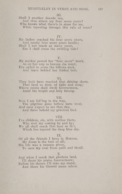 Minstrelsy In Verse and Song: Being a collection of Original Psalms, Hymns and Poems for the Home, covering a period of more than fifty years in their production page 167