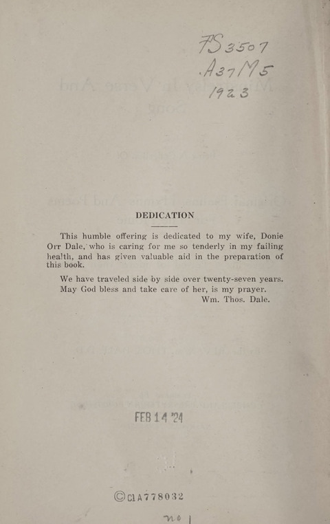 Minstrelsy In Verse and Song: Being a collection of Original Psalms, Hymns and Poems for the Home, covering a period of more than fifty years in their production page 2