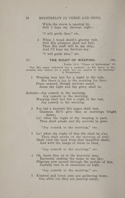 Minstrelsy In Verse and Song: Being a collection of Original Psalms, Hymns and Poems for the Home, covering a period of more than fifty years in their production page 32