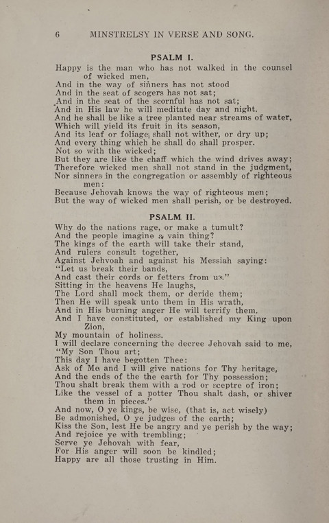 Minstrelsy In Verse and Song: Being a collection of Original Psalms, Hymns and Poems for the Home, covering a period of more than fifty years in their production page 6