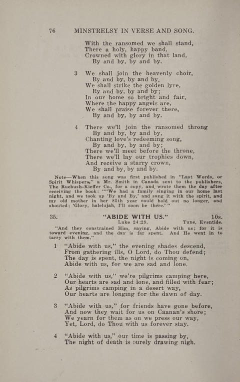 Minstrelsy In Verse and Song: Being a collection of Original Psalms, Hymns and Poems for the Home, covering a period of more than fifty years in their production page 76