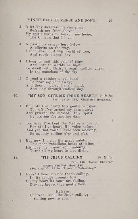 Minstrelsy In Verse and Song: Being a collection of Original Psalms, Hymns and Poems for the Home, covering a period of more than fifty years in their production page 79