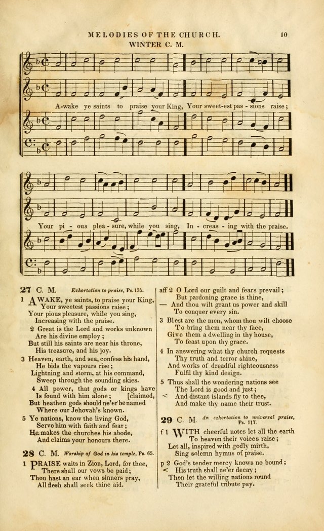 Melodies of the Church: a collection of psalms and hymns adapted to publick and social worship, seasons of revival, monthly concerts of prayer, and various similar occasions... page 11