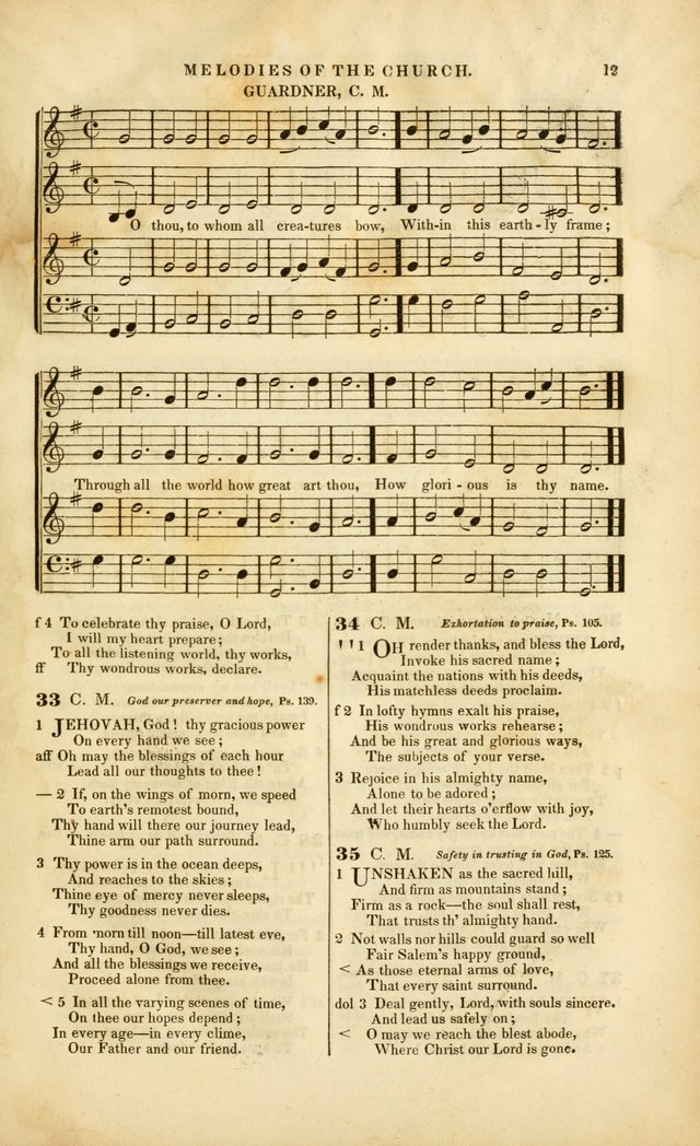 Melodies of the Church: a collection of psalms and hymns adapted to publick and social worship, seasons of revival, monthly concerts of prayer, and various similar occasions... page 13