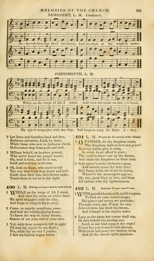 Melodies of the Church: a collection of psalms and hymns adapted to publick and social worship, seasons of revival, monthly concerts of prayer, and various similar occasions... page 315