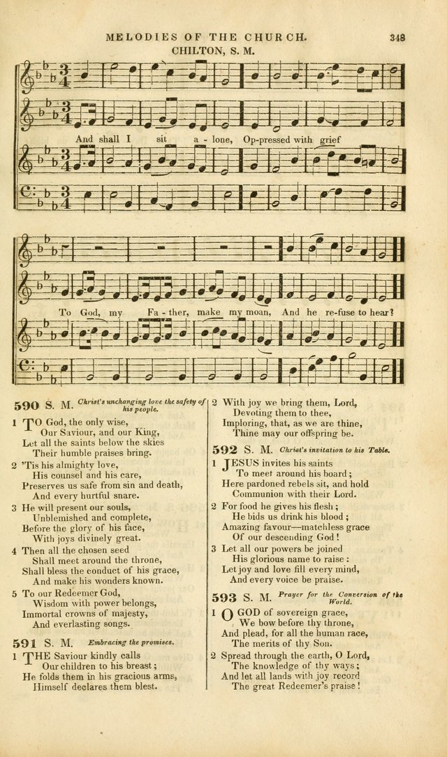 Melodies of the Church: a collection of psalms and hymns adapted to publick and social worship, seasons of revival, monthly concerts of prayer, and various similar occasions... page 349