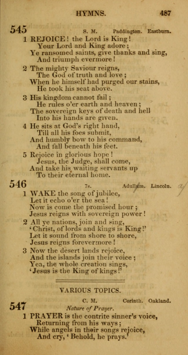 Manual of Christian Psalmody: a collection of psalms and hymns for public worship page 489