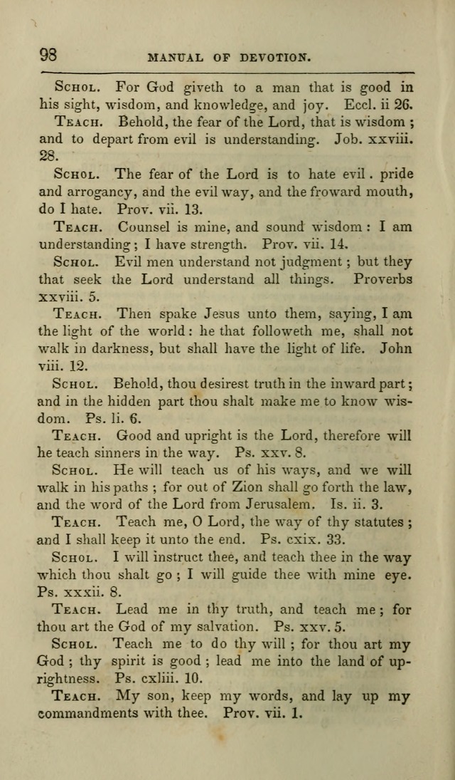 Manual of Devotion: or religious exercises for the morning and evening of each day of the month, for the use of schools and private families page 100