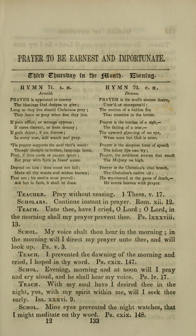 Manual of Devotion: or religious exercises for the morning and evening of each day of the month, for the use of schools and private families page 135