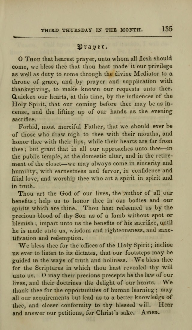 Manual of Devotion: or religious exercises for the morning and evening of each day of the month, for the use of schools and private families page 137