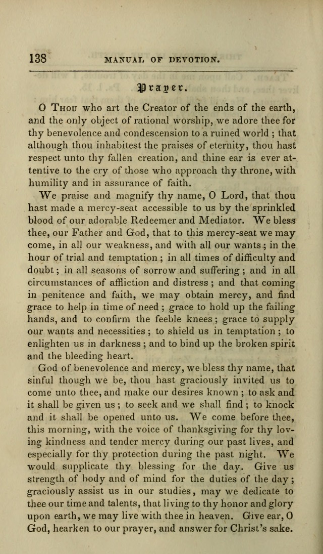 Manual of Devotion: or religious exercises for the morning and evening of each day of the month, for the use of schools and private families page 140