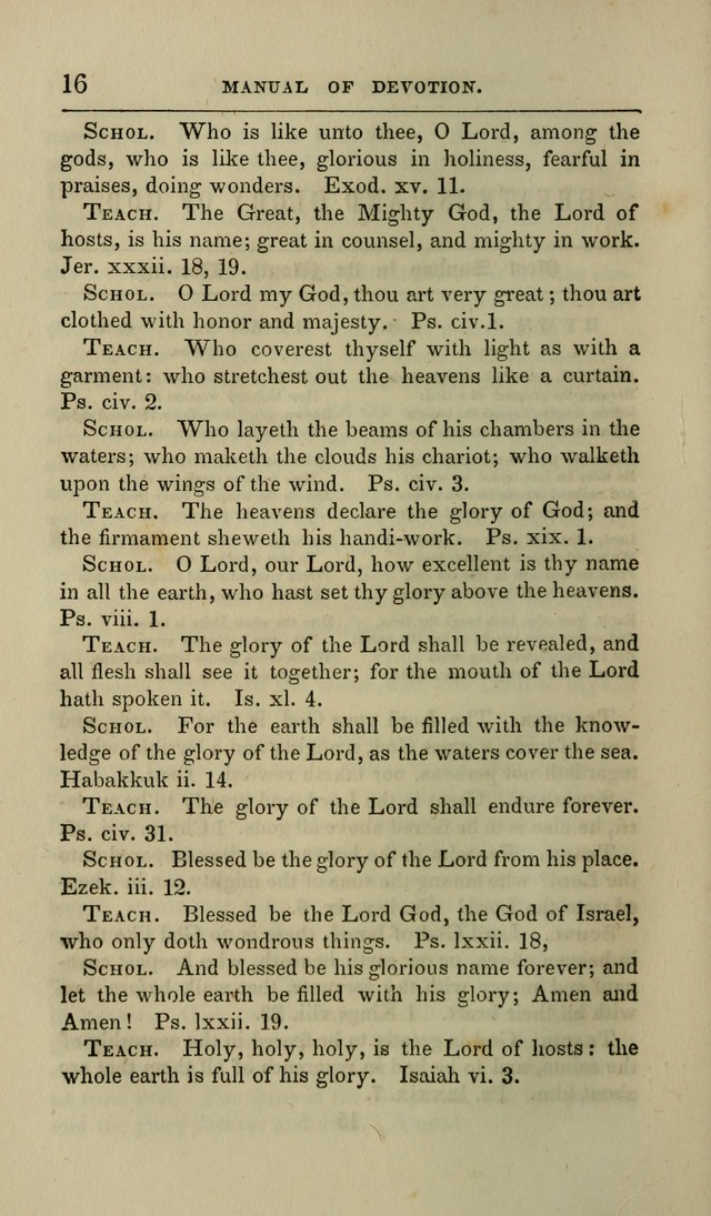 Manual of Devotion: or religious exercises for the morning and evening of each day of the month, for the use of schools and private families page 16