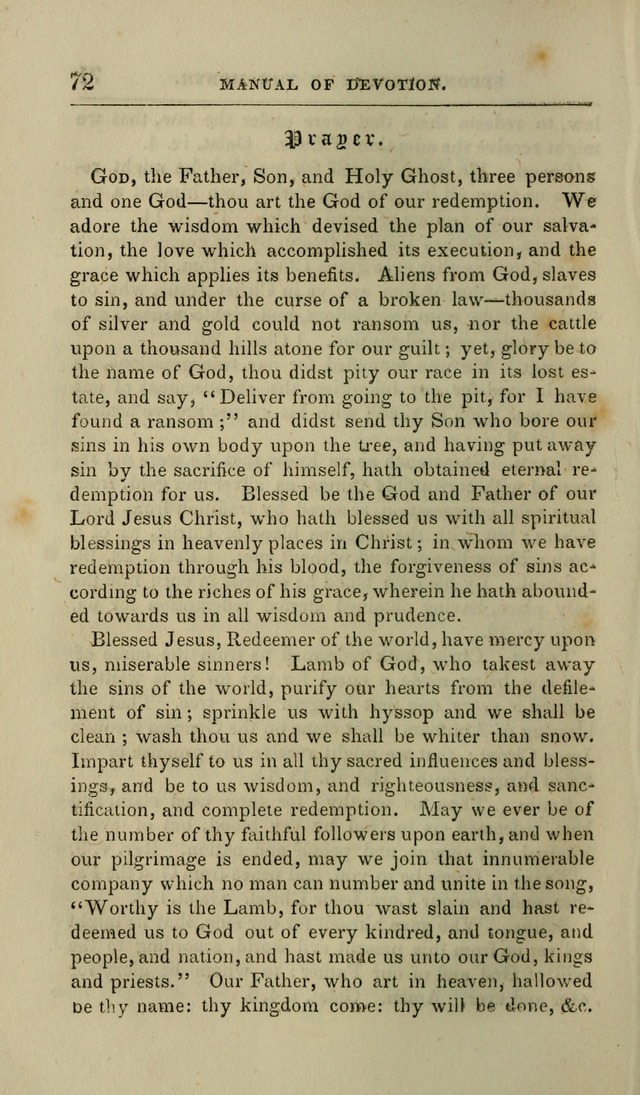 Manual of Devotion: or religious exercises for the morning and evening of each day of the month, for the use of schools and private families page 72